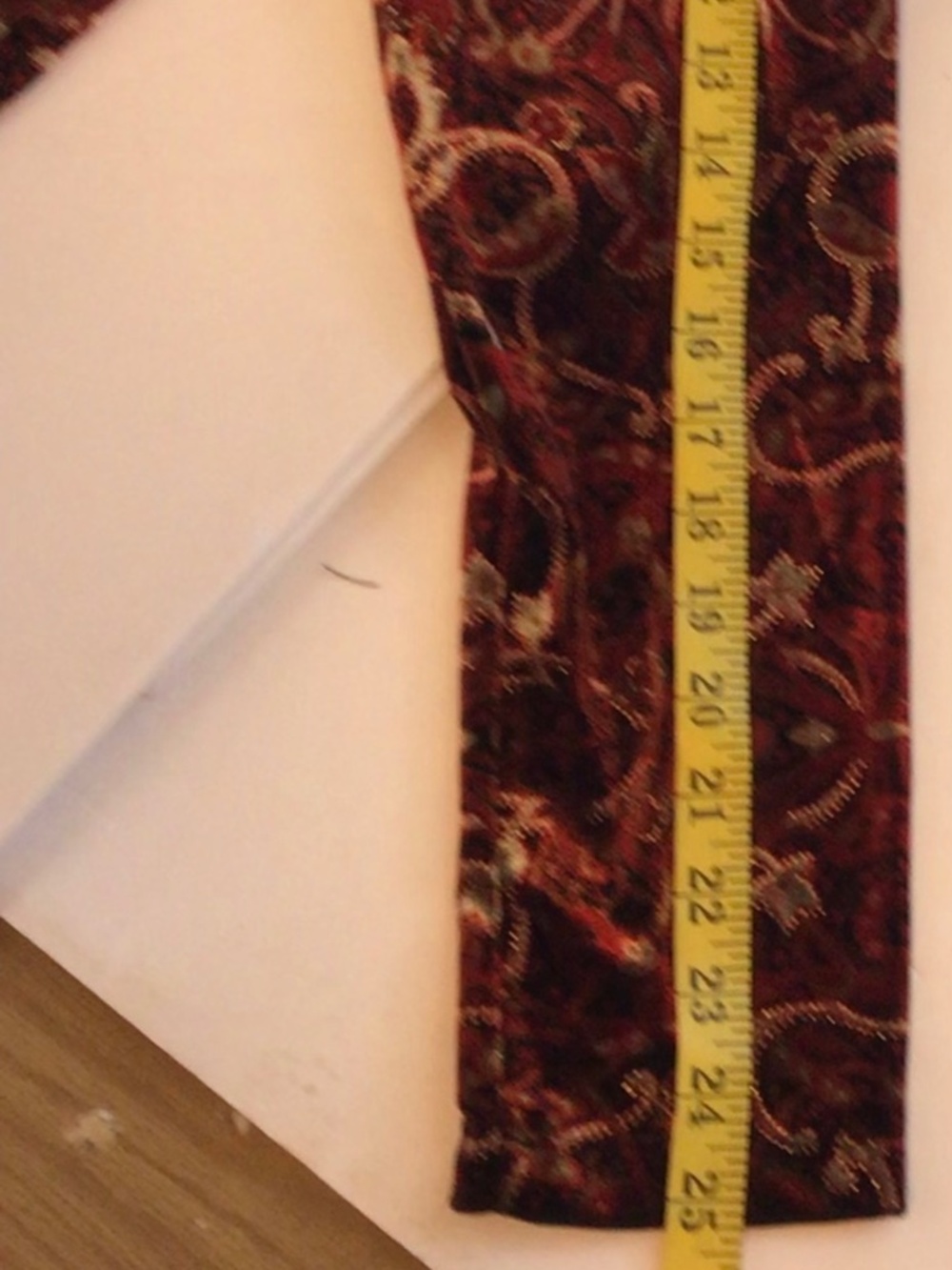 White Stage Top Large Burgundy Velvet Burnout Floral Scroll Boho Artsy Romantic - Picture 9 of 11